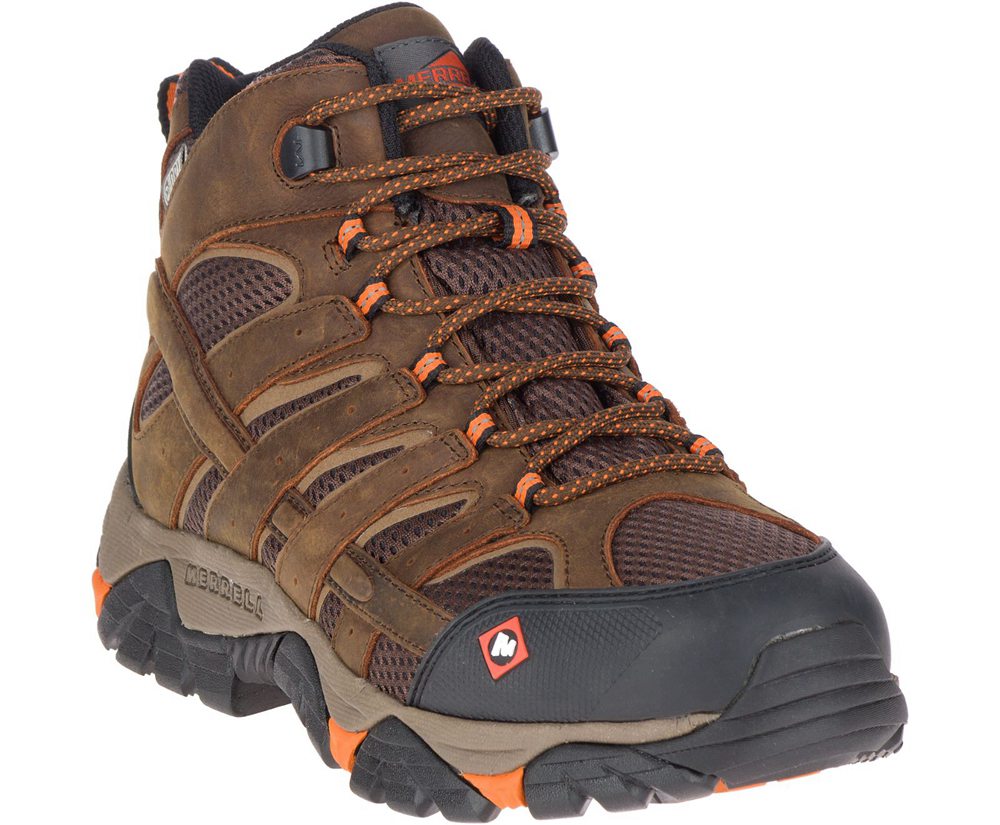 Merrell Boots Brown - Moab Vertex Mid Waterproof SR - Mens 37ENRCLVP